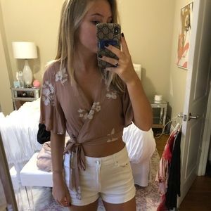 Beige crop top